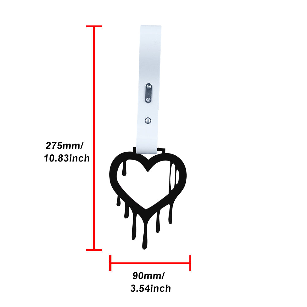 Brand New Drip Heart Black JDM TSURIKAWA Ring Subway Train Bus Handle White Strap Charm Drift