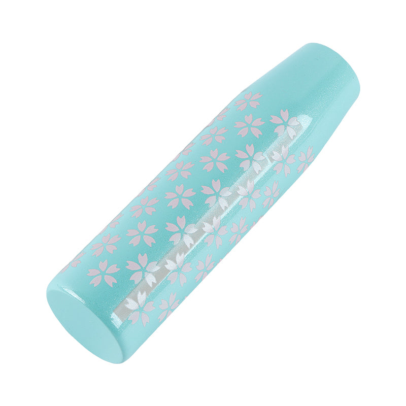 Brand New Universal 15CM Sakura Flowers Pearl Teal Long Stick Manual Car Gear Shift Knob Shifter M8 M10 M12