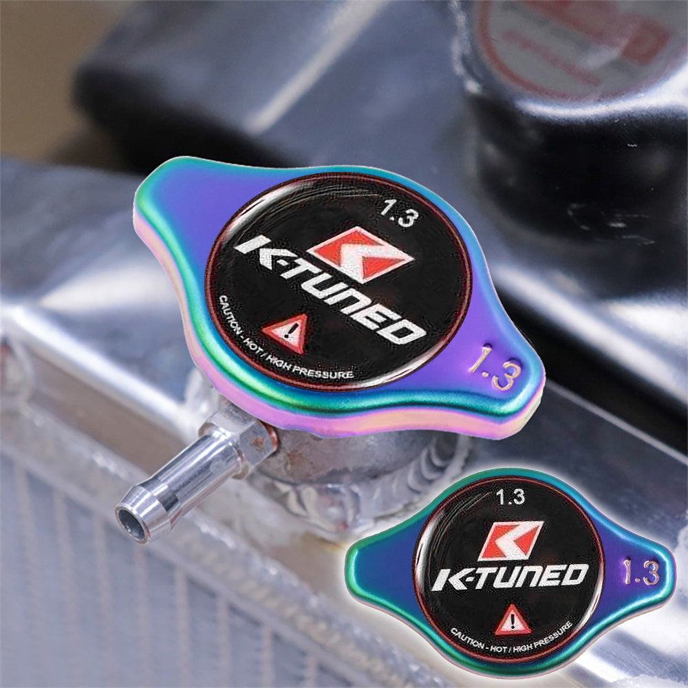 Brand New JDM 1.3bar 9mm K-TUNED Neo Chrome Racing Cap High Pressure Radiator Cap For Universal