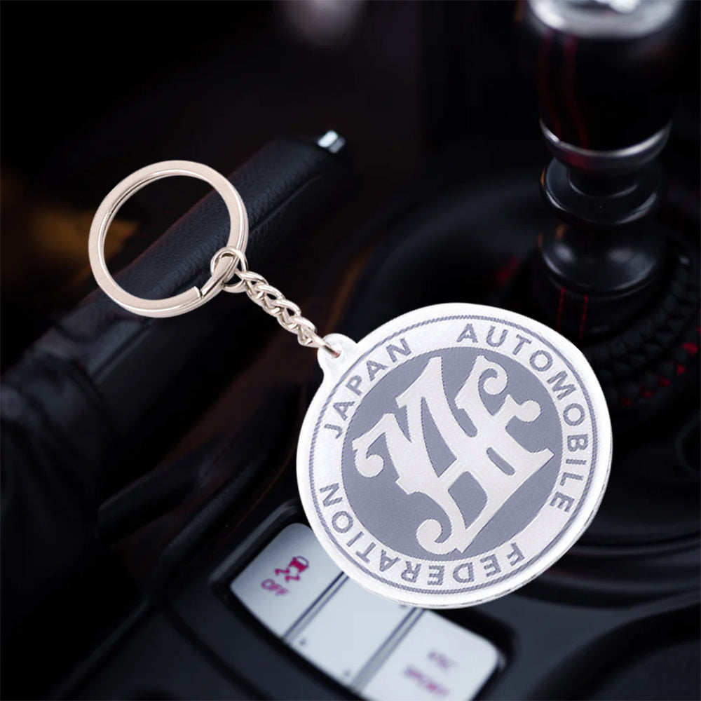 BRAND NEW GRAY JAF JAPAN AUTOMOBILE FEDERATION KEYCHAIN JDM Racing Car Styling Keychain Drift Key Phone Holder