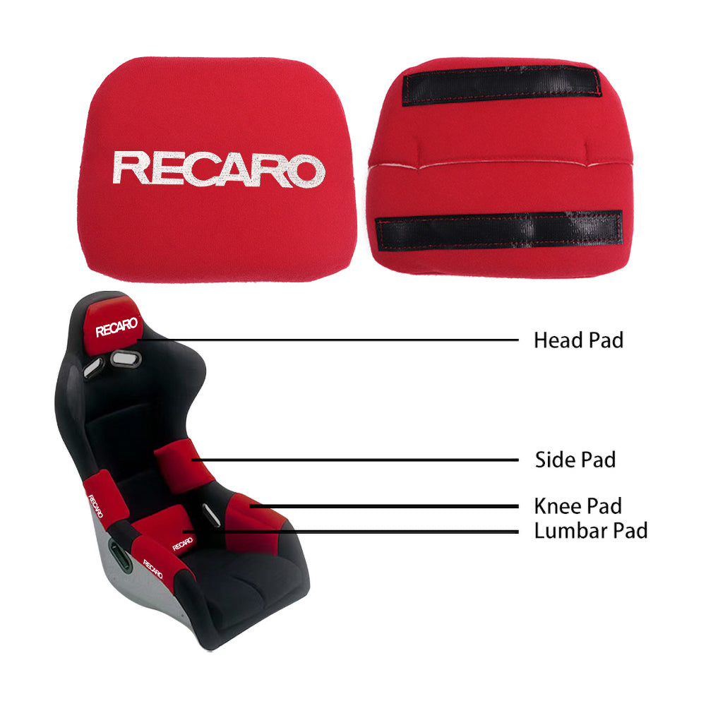 BRAND NEW 1PCS JDM RECARO Racing Red Tuning Pad For Head Rest Cushion Bucket Seat Racing