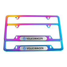 Load image into Gallery viewer, Brand New Universal 2PCS VOLKSWAGEN Neo Chrome Metal License Plate Frame