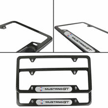 Load image into Gallery viewer, Brand New Universal 2PCS Mustang GT Carbon Fiber Look Metal License Plate Frame