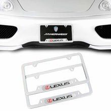 Load image into Gallery viewer, Brand New Universal 2PCS LEXUS Silver Metal License Plate Frame