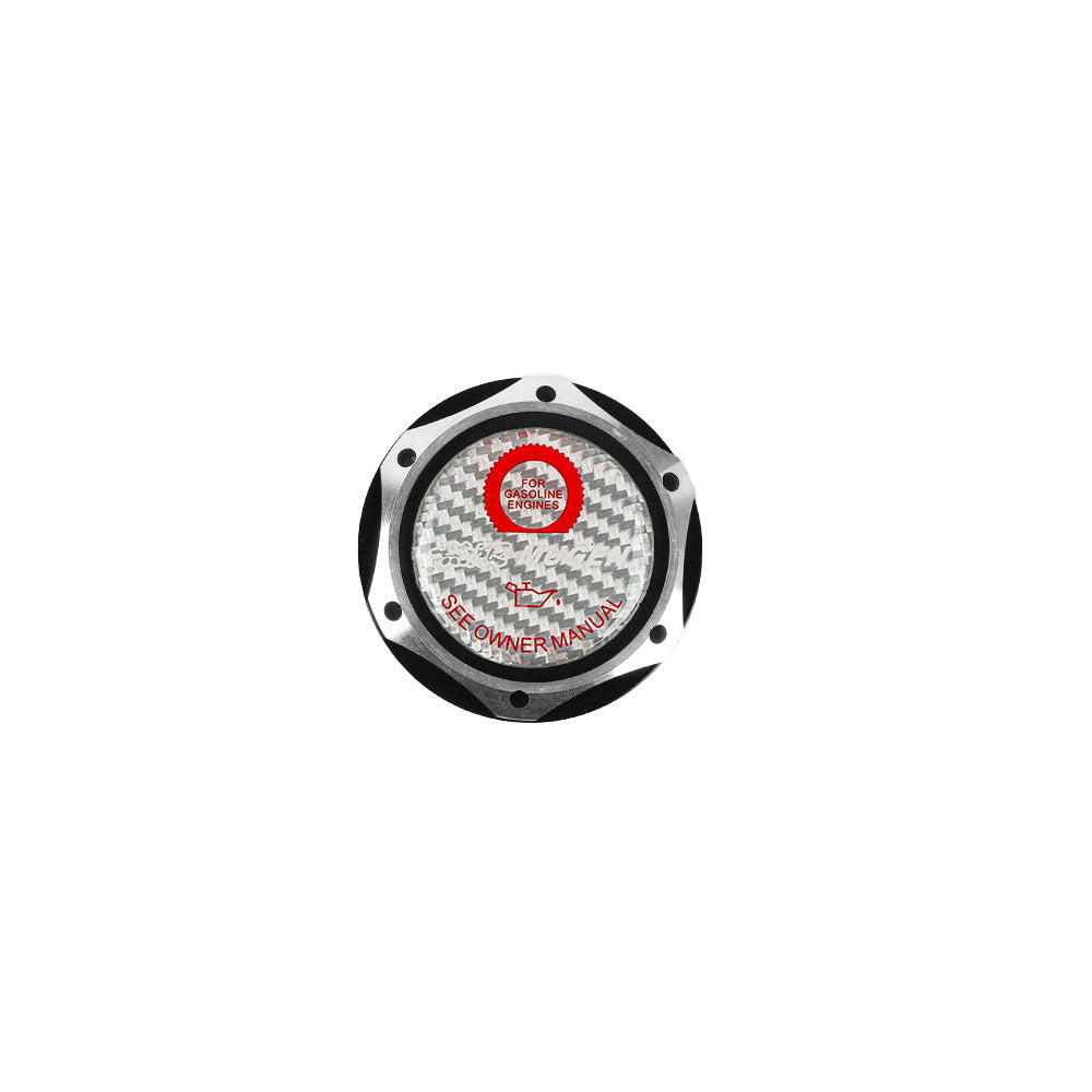 Brand New Jdm Black Engine Oil Cap With Real Carbon Fiber Mugen Sticker Emblem For Honda / Acura