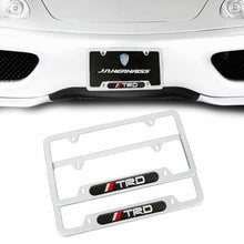 Load image into Gallery viewer, Brand New Universal 2PCS TRD Silver Metal License Plate Frame