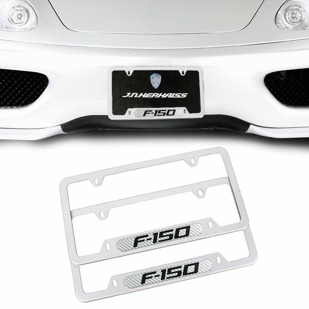 Brand New Universal 1PCS F-150 Silver Metal License Plate Frame