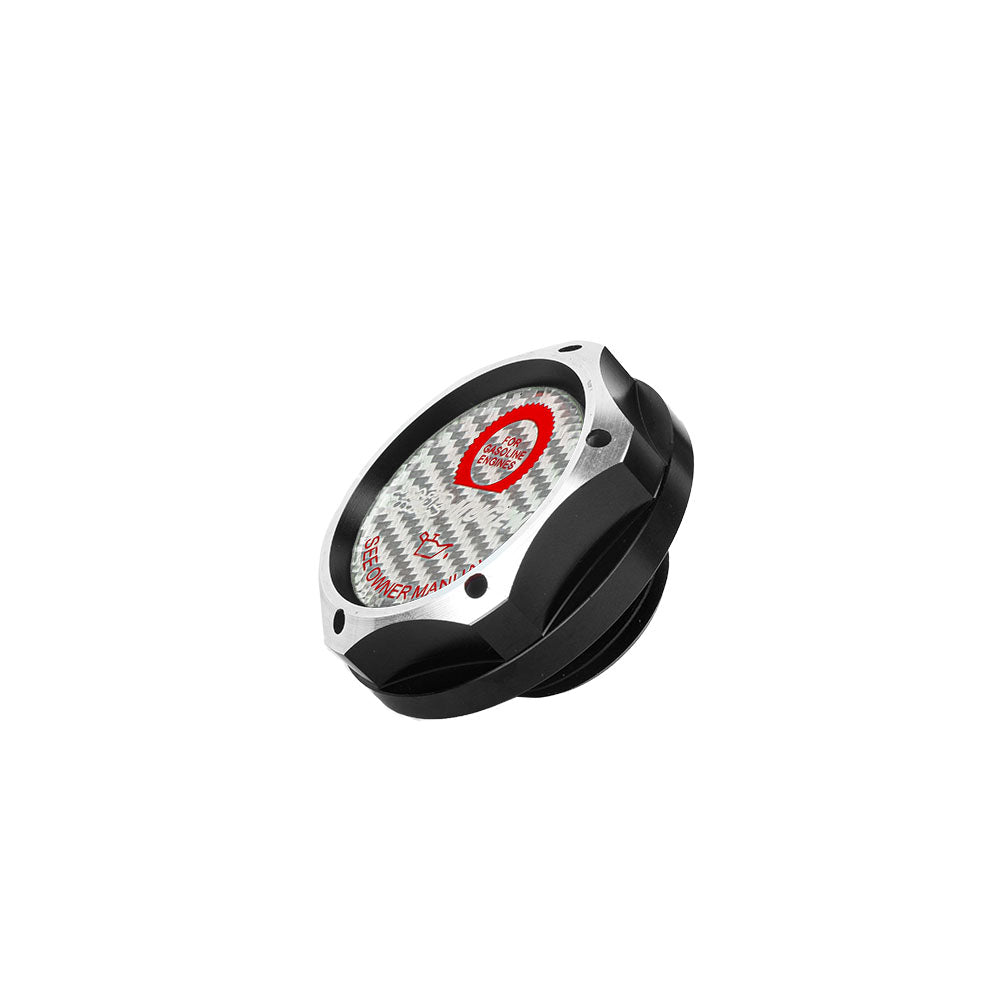 Brand New Jdm Black Engine Oil Cap With Real Carbon Fiber Mugen Sticker Emblem For Honda / Acura