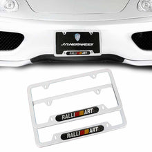 Load image into Gallery viewer, Brand New Universal 2PCS Ralliart Silver Metal License Plate Frame