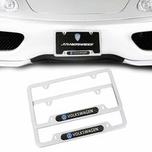 Load image into Gallery viewer, Brand New Universal 2PCS VOLKSWAGEN Silver Metal License Plate Frame