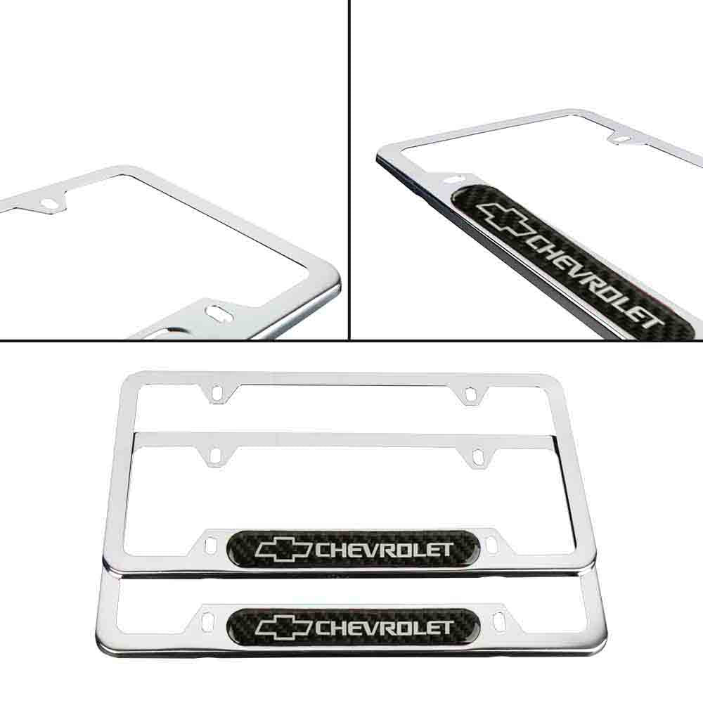 Brand New Universal 2PCS Chevrolet Chrome Metal License Plate Frame