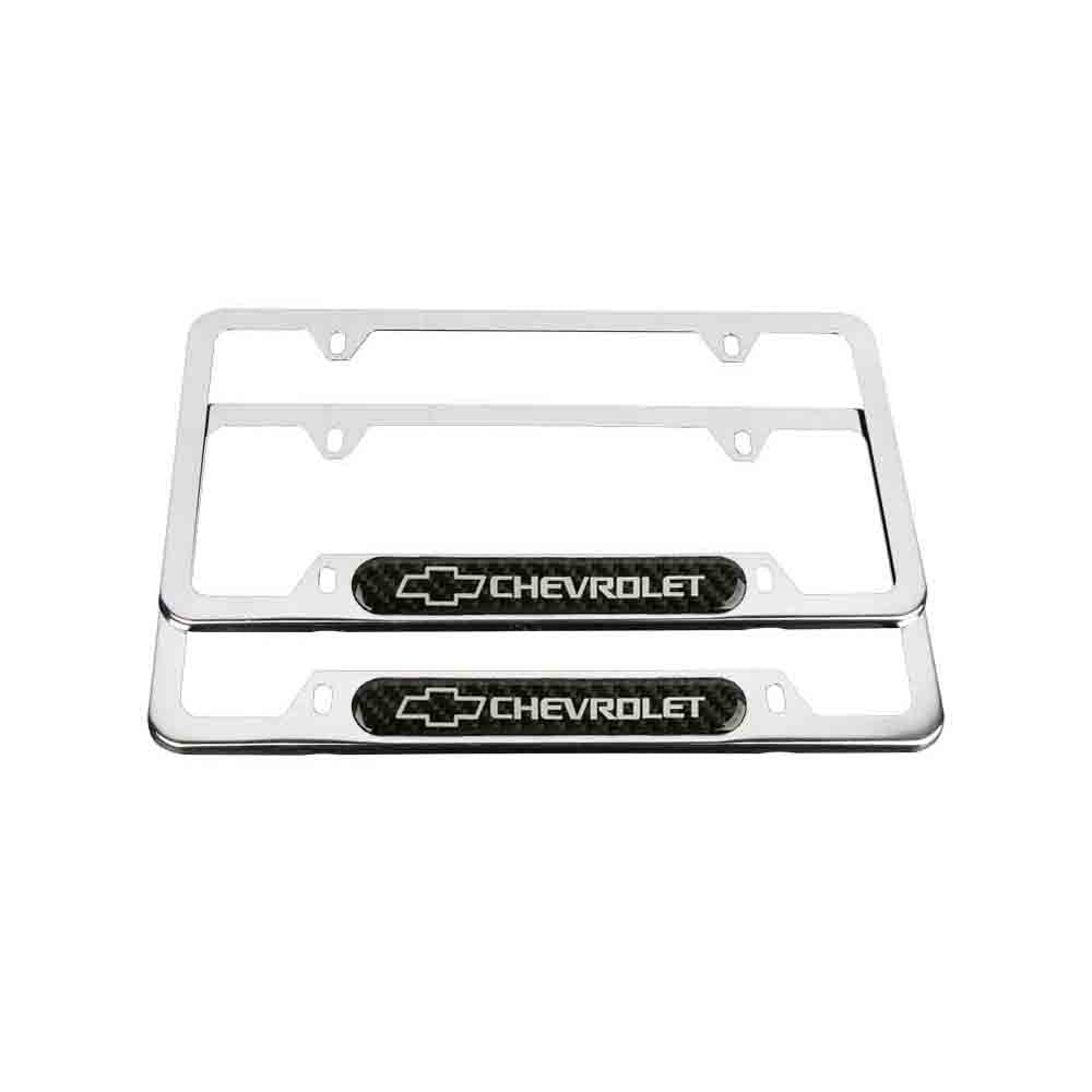 Brand New Universal 2PCS Chevrolet Chrome Metal License Plate Frame