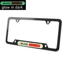 Load image into Gallery viewer, Brand New Universal 1PCS 5.0L COYOTE V8 Carbon Fiber Style Metal License Plate Frame