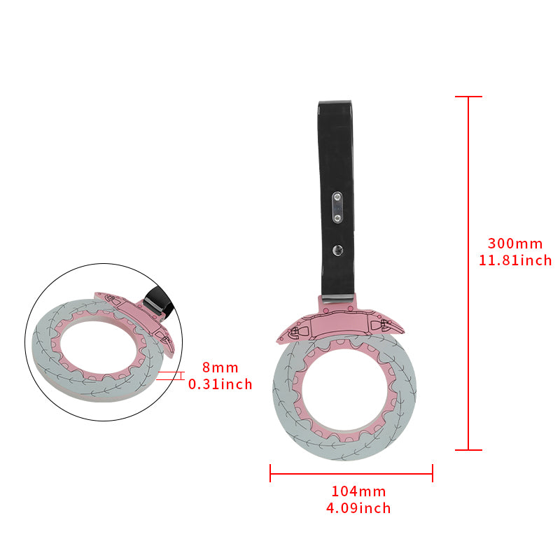 Brand New Brake Rotors Pink TSURIKAWA Ring Subway Train Bus Handle Black Strap Charm Drift