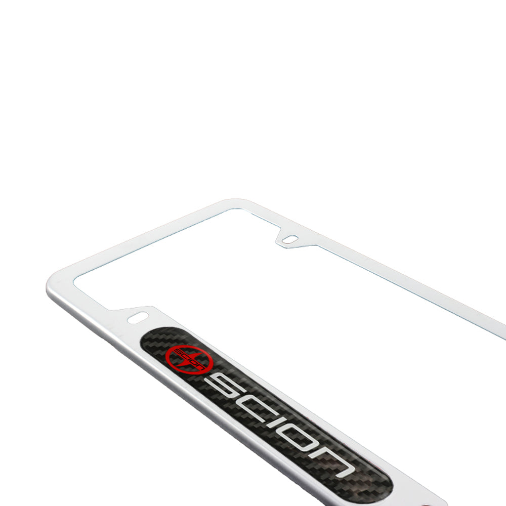 Brand New Universal 1PCS SCION Silver Metal License Plate Frame