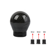 Brand New Universal Real Carbon Fiber Black Round Ball Manual Car Racing Gear Shift Knob Shifter M12 M10 M8