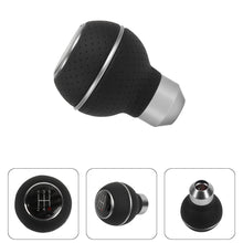 Load image into Gallery viewer, Brand New Universal Leather 5 SPEED Silver &amp; Black Ball Manual Car Gear Shift Knob MT Manual Shifter M8 M10 M12