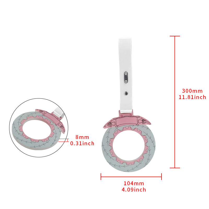 Brand New Brake Rotors Pink TSURIKAWA Ring Subway Train Bus Handle White Strap Charm Drift