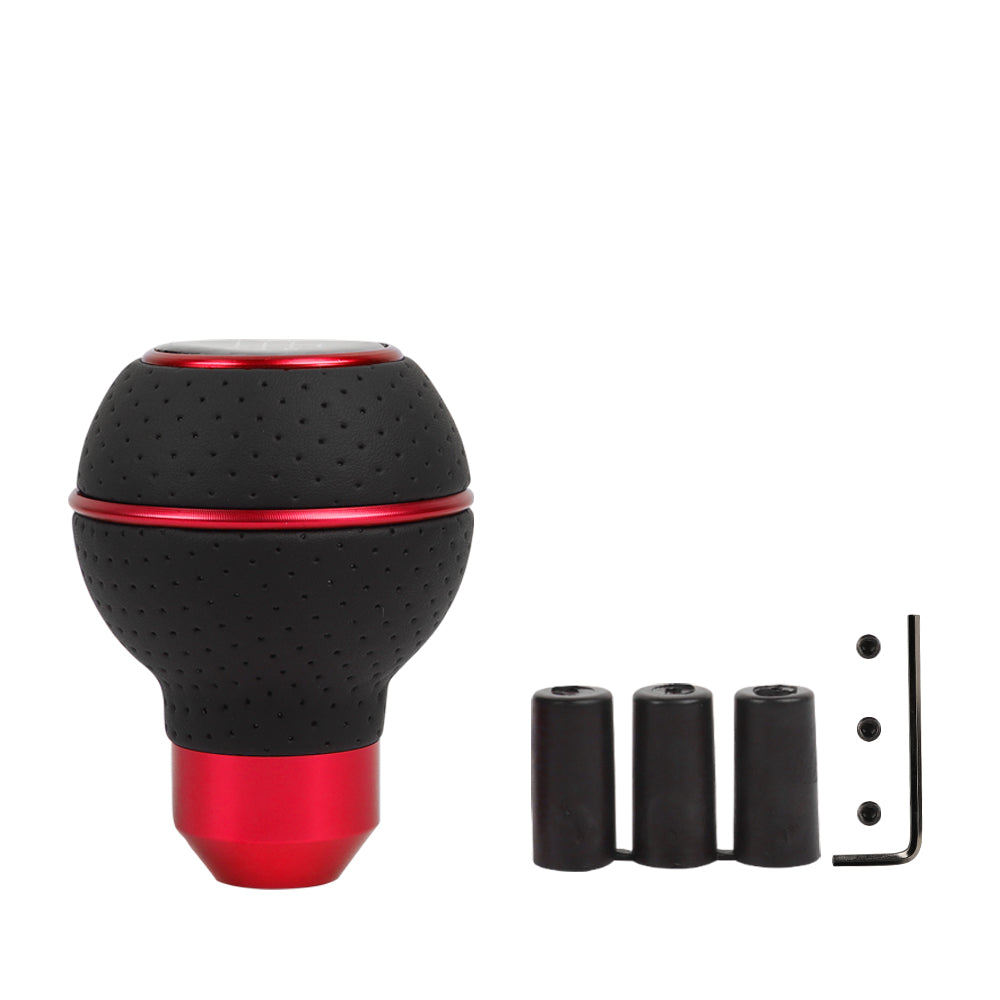 Brand New Universal Leather 5 Speed Red & Black Ball Manual Car Gear Shift Knob MT Manual Shifter M8 M10 M12