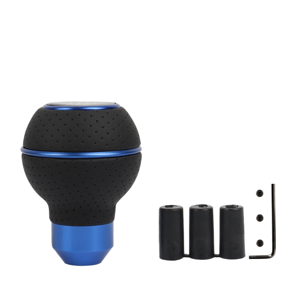 Brand New Universal Leather 5 Speed Blue & Black Ball Manual Car Gear Shift Knob MT Manual Shifter M8 M10 M12