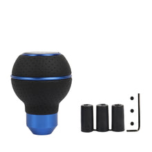 Load image into Gallery viewer, Brand New Universal Leather 5 Speed Blue &amp; Black Ball Manual Car Gear Shift Knob MT Manual Shifter M8 M10 M12