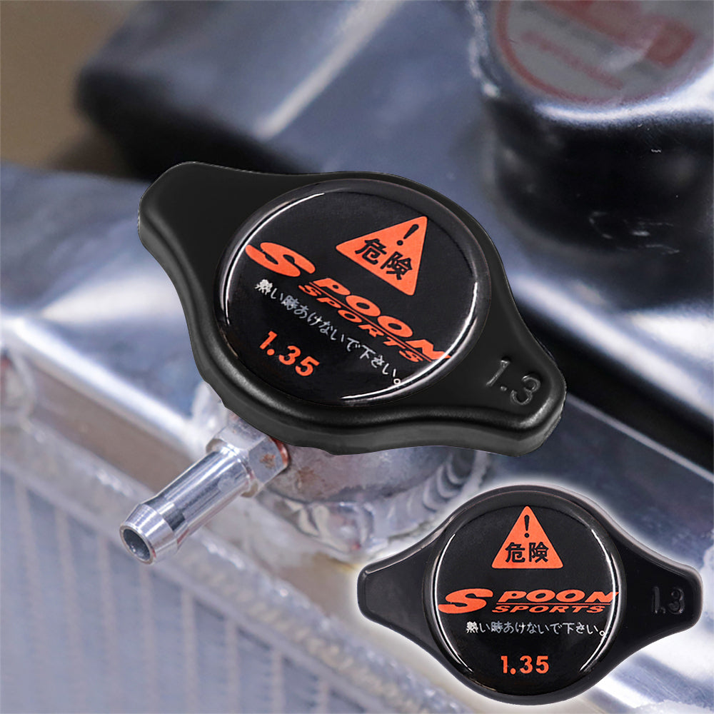 Brand New JDM 1.3bar 9mm Spoon Sports Black Racing Cap High Pressure Radiator Cap