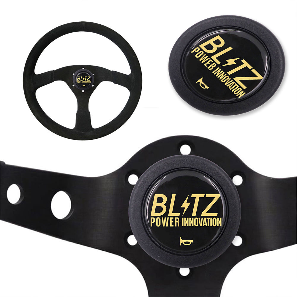 Brand New Universal Blitz Car Horn Button Black Steering Wheel Center Cap