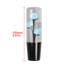 Load image into Gallery viewer, Brand New 1PCS Universal 15CM JDM Clear Teal Rose Flowers Manual Car Black Base Racing Stick Shift Knob M8 M10 M12