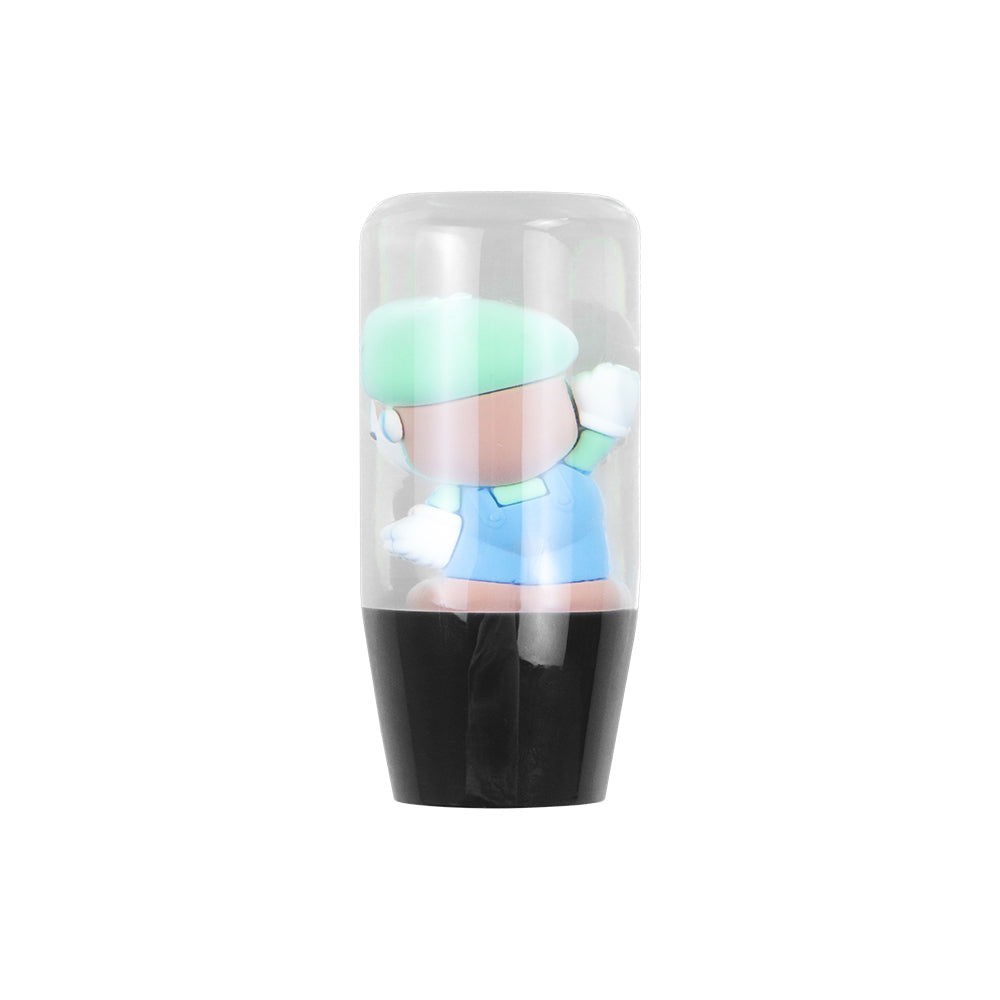 Brand New Universal Super Mario Bros Luigi Character Crystal Clear Stick Car Manual Gear Shift Knob Shifter Lever Cover