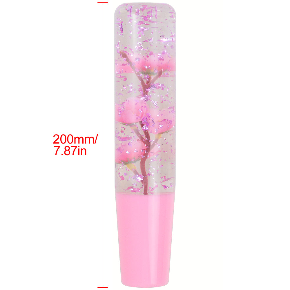 Brand New Universal 200mm Sakura Pink Glitter Rose Flowers Manual Car Gear Stick Shift Knob M8 M10 M12