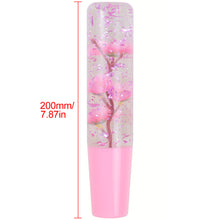 Load image into Gallery viewer, Brand New Universal 200mm Sakura Pink Glitter Rose Flowers Manual Car Gear Stick Shift Knob M8 M10 M12