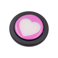 Load image into Gallery viewer, Brand New Universal Pink Heart Shape Car Horn Button Black Steering Wheel Center Cap