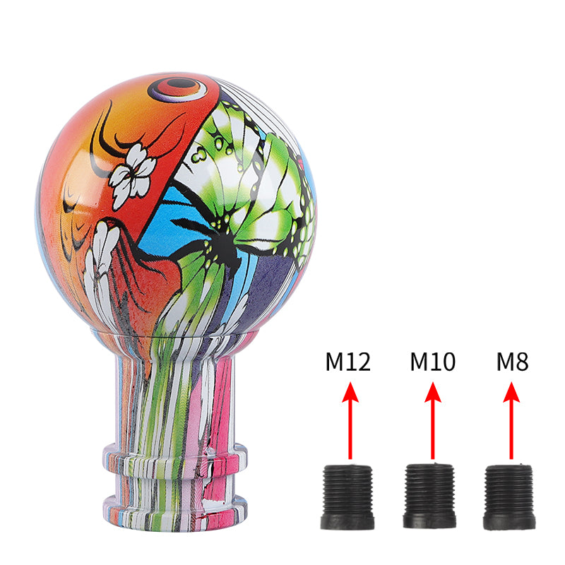 Brand New JDM Stickerbomb V4 Design Universal Round Ball Car Racing Shift Knob Manual Gear Shift Knob Shifter M12 M10 M8