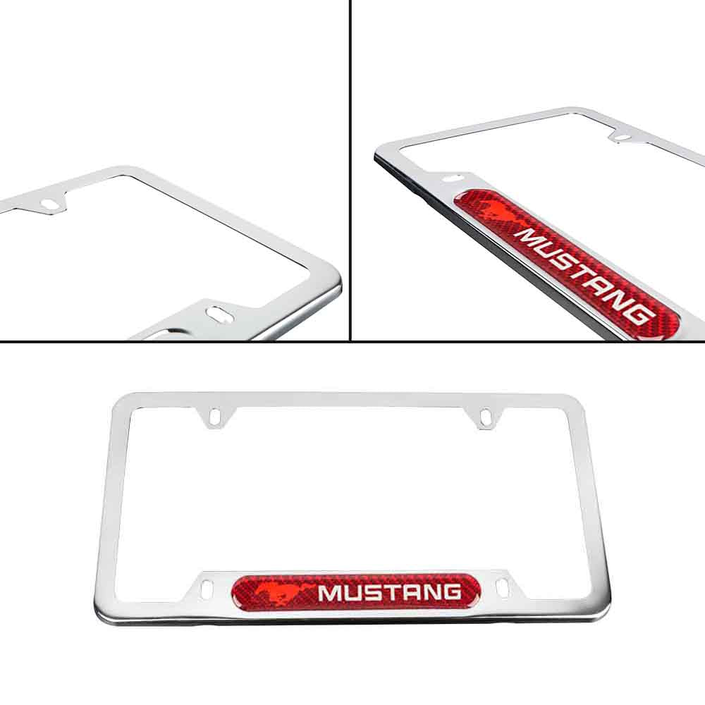 Brand New Universal 1PCS Ford Mustang Chrome Metal License Plate Frame