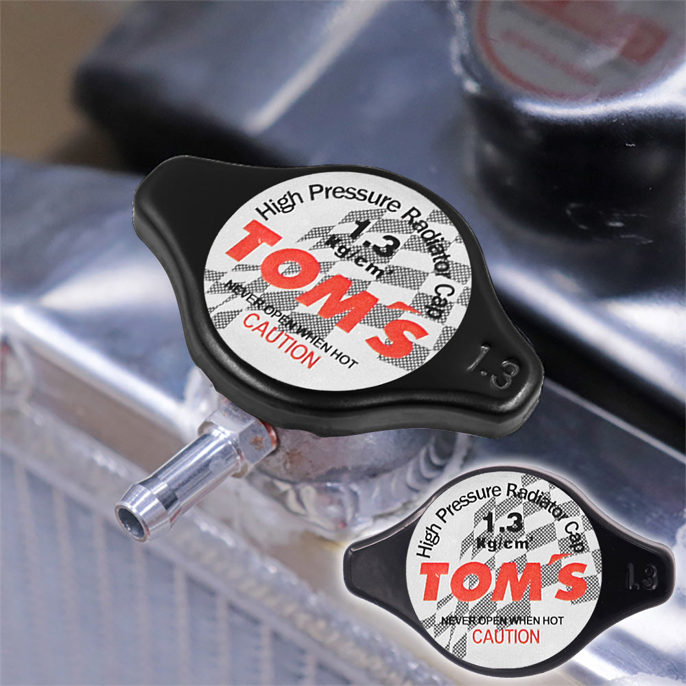 Brand New JDM 1.3bar 9mm Tom's Racing Black Racing Cap High Pressure Radiator Cap For Universal