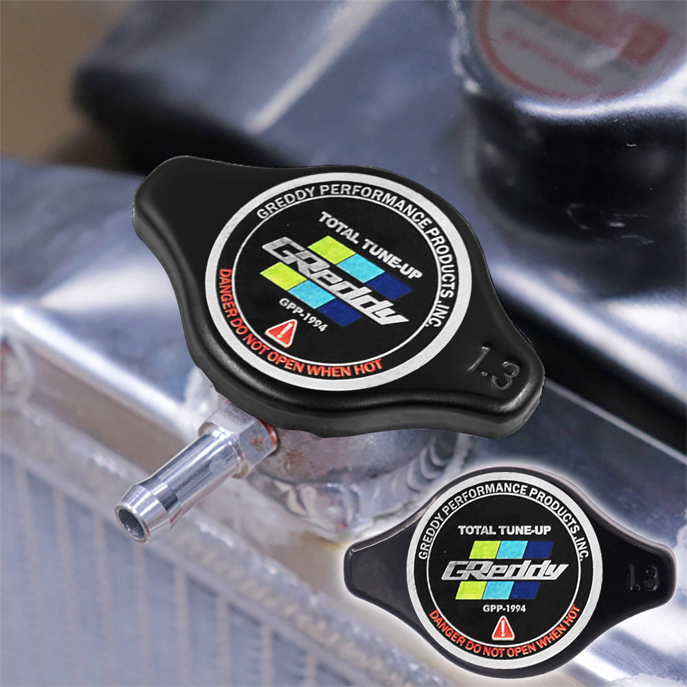 Brand New JDM 1.3bar 9mm Greddy Racing Black Racing Cap High Pressure Radiator Cap For Universal