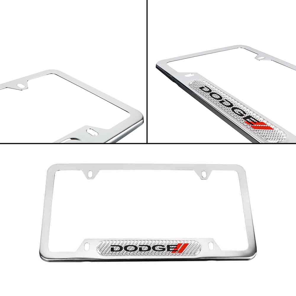 Brand New Universal 1PCS Dodge Chrome Metal License Plate Frame