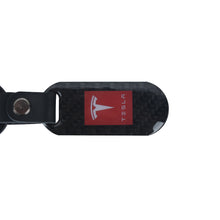 Load image into Gallery viewer, Brand New Universal 100% Real Carbon Fiber Keychain Key Ring For Tesla