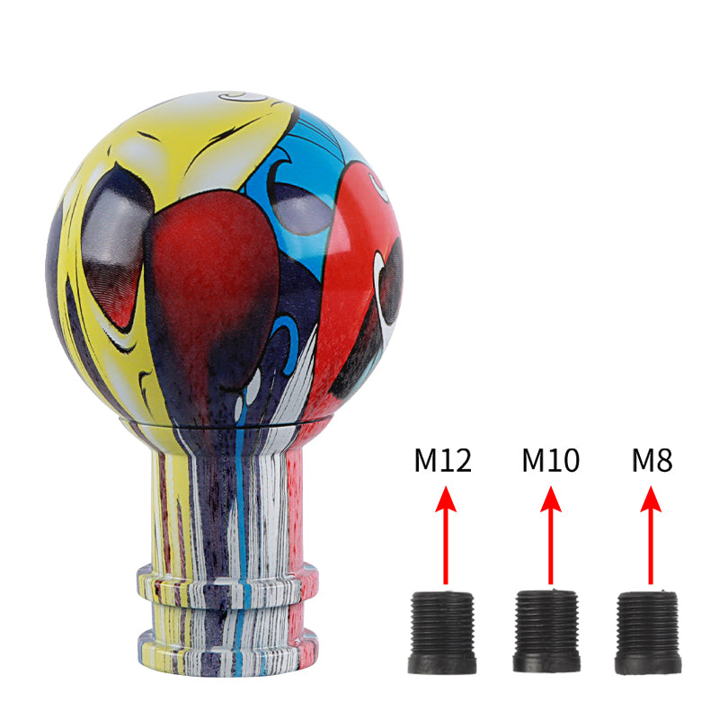 Brand New JDM Stickerbomb V2 Design Universal Round Ball Car Racing Shift Knob Manual Gear Shift Knob Shifter M12 M10 M8