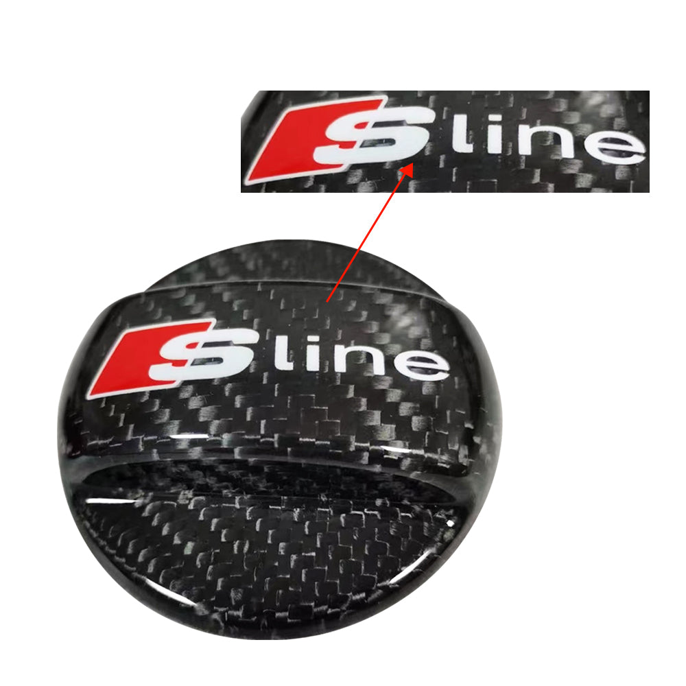 BRAND NEW UNIVERSAL SLINE Real Carbon Fiber Gas Fuel Cap Cover For Audi