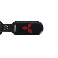 Load image into Gallery viewer, Brand New Universal 100% Real Carbon Fiber Keychain Key Ring For Mitsubishi