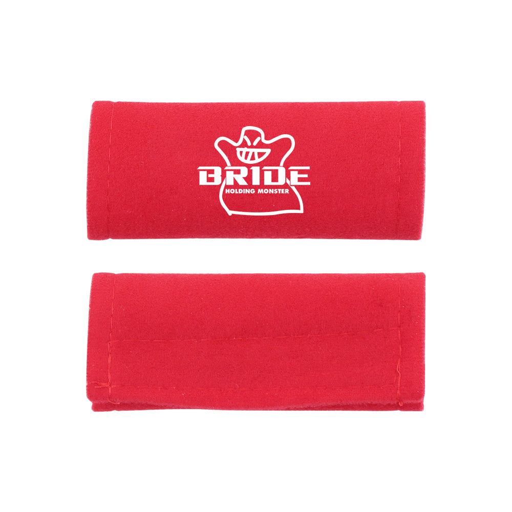 BRAND NEW UNIVERSAL JDM Bride Red Suede Roof Safety Handle Ceiling Handrail Cover Pull Handle Racing