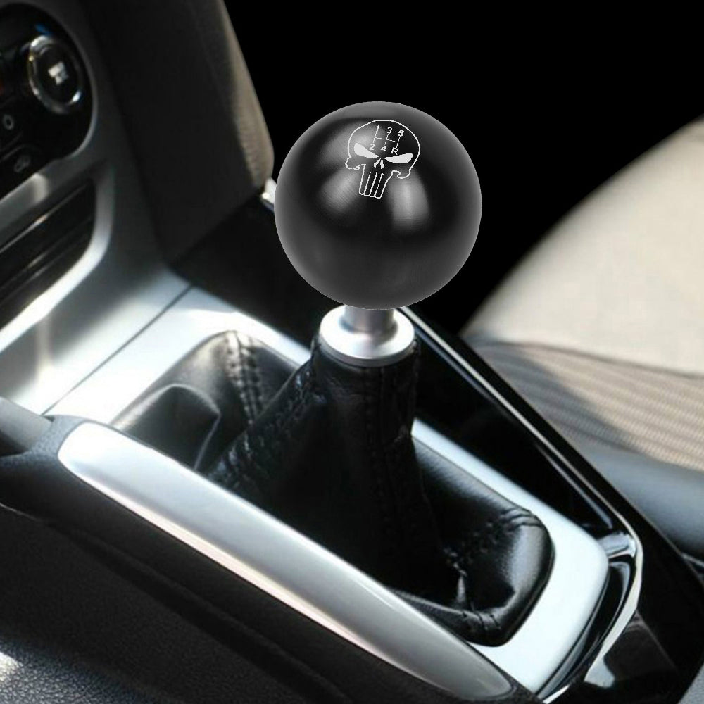 BRAND NEW UNIVERSAL JDM THE PUNISHER 5 SPEED Aluminum Black Round Ball Manual Gear Stick Shift Knob M8 M10 M12