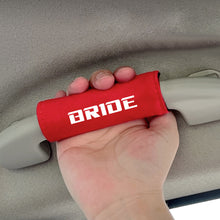 Load image into Gallery viewer, BRAND NEW UNIVERSAL JDM Bride Red Suede Roof Safety Handle Ceiling Handrail Cover Pull Handle Racing