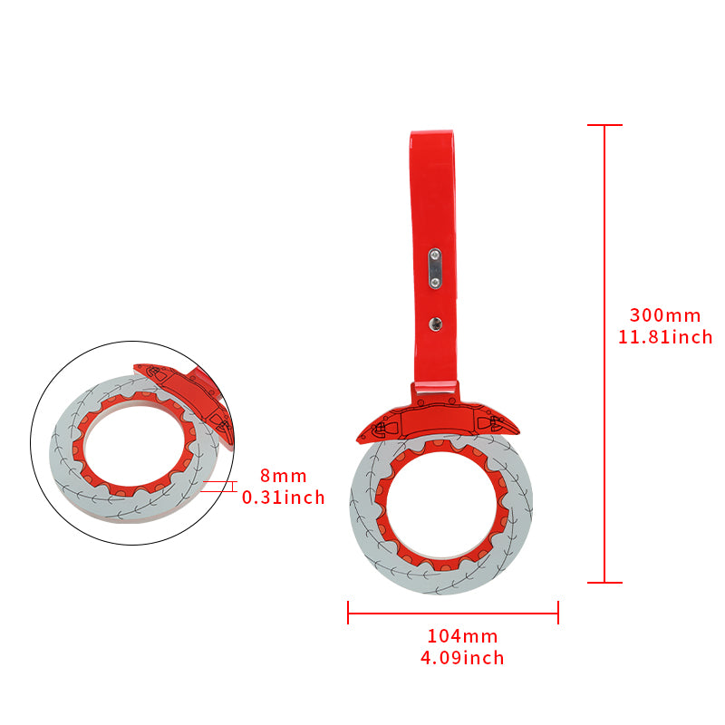 Brand New Brake Rotors Red TSURIKAWA Ring Subway Train Bus Handle Red Strap Charm Drift