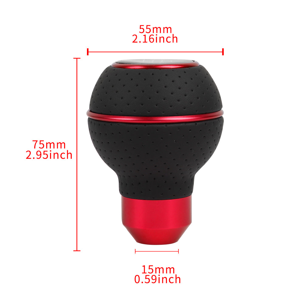 Brand New Universal Leather 5 Speed Red & Black Ball Manual Car Gear Shift Knob MT Manual Shifter M8 M10 M12