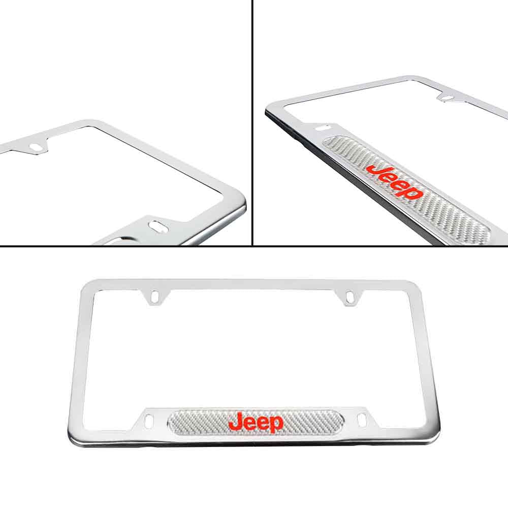 Brand New Universal 1PCS JEEP Chrome Metal License Plate Frame