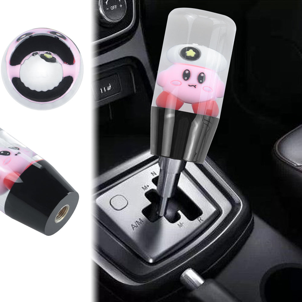 Brand New 1PCS Universal 10CM JDM Clear Kirby Manual Car Black Base Racing Stick Shift Knob M8 M10 M12