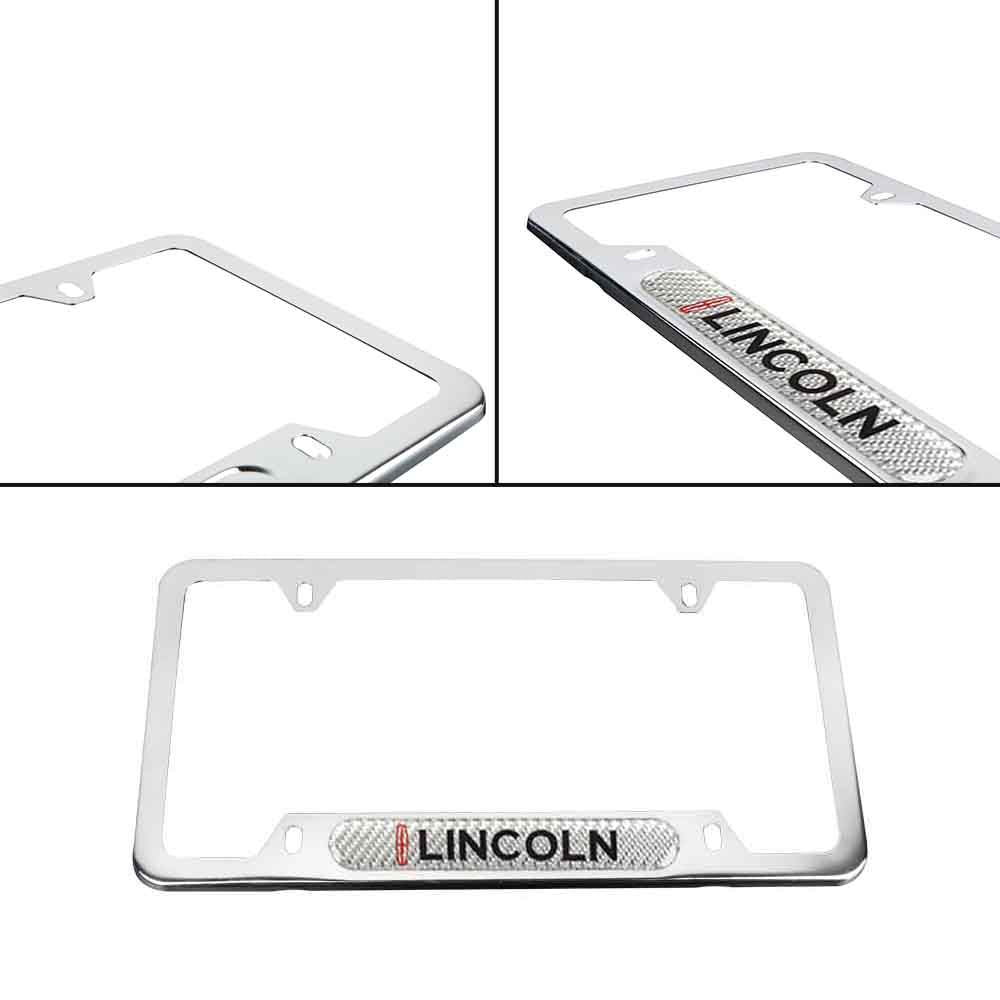 Brand New Universal 1PCS Lincoln Chrome Metal License Plate Frame