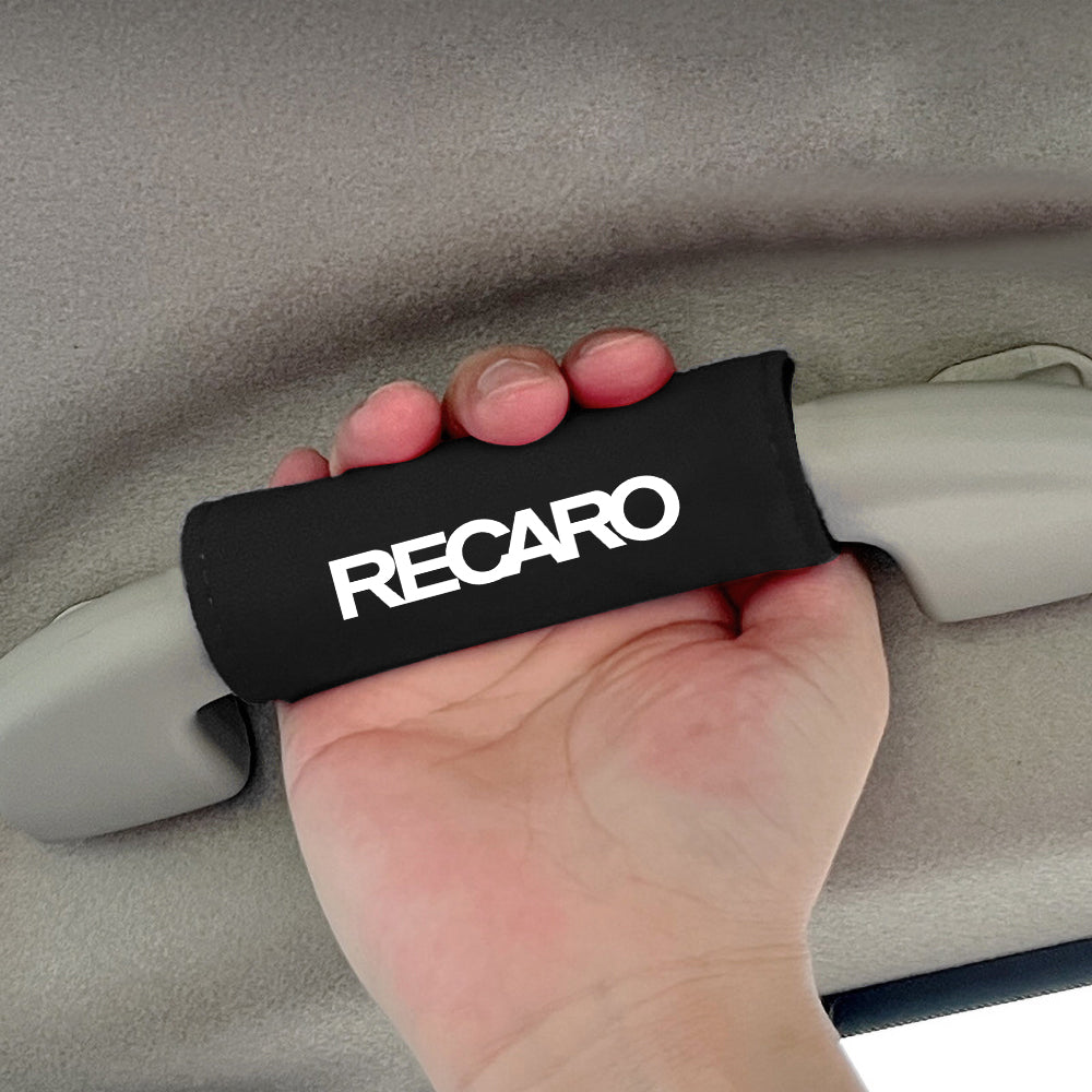 BRAND NEW UNIVERSAL JDM Recaro Black Suede Roof Safety Handle Ceiling Handrail Cover Pull Handle Racing